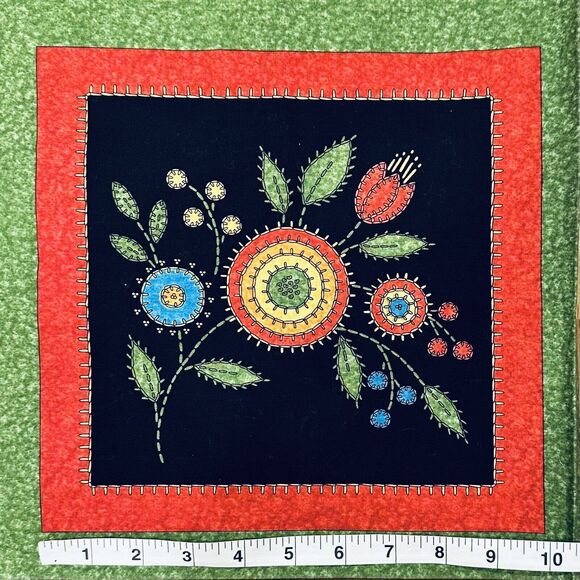 Floral Fancies Quilt Panel Bird Garden Flower Pot Quilt Blocks Benartex 2415 - Picture 6 of 6